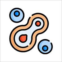An illustration of a cell and two blue and red circles vector