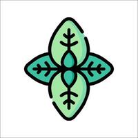 A green leaf icon with four leaves vector
