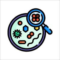Magnifying glass and bacteria illustration vector