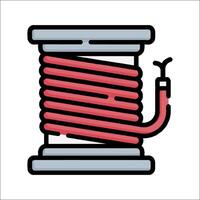 A spool of thread with a red cord vector