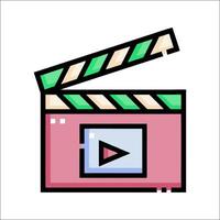 A movie clapper icon on a white background vector