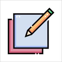A pencil and a piece of paper are next to each other vector