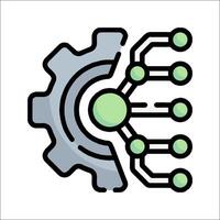 A gear wheel with a circuit board inside vector