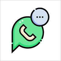 A green chat bubble with a phone icon vector
