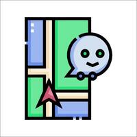 A map with a little character on it vector