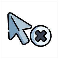 A mouse cursor and an x sign vector