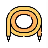 A yellow and orange cord with a loop on it vector