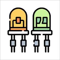 Two light bulbs with different colors on them vector