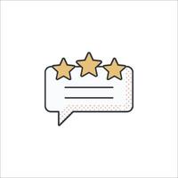 Five stars icon in speech bubble vector