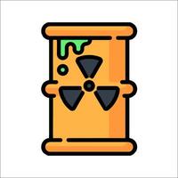 A radioactive waste barrel icon on a white background vector