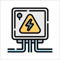 A circuit breaker with a lightning bolt icon vector
