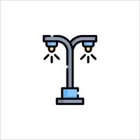 A street light with two lights on top vector