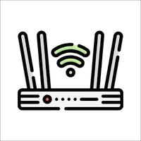 A wifi router icon with two antennas vector