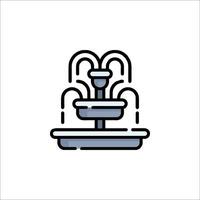 A fountain icon in a line style vector
