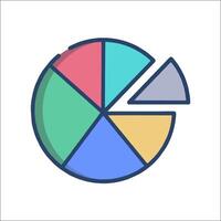 A pie chart icon with a pie chart vector