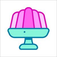 A jelly cake on a pedestal with a pink top vector