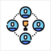 A group of people are connected by a circle vector