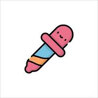 A pink and blue ice cream stick with a smiley face vector
