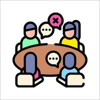 People at a meeting with speech bubbles vector