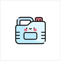A blue and white container with a face on it vector