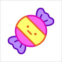A cartoon candy with a smiley face on it vector