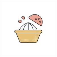 A basket with a slice of bread and a slice of cheese vector