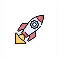 A rocket ship icon on a white background vector