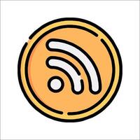 A yellow and orange icon with a radio icon vector