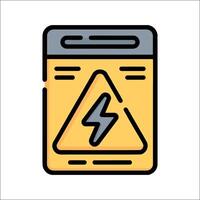 A battery icon with a lightning bolt on it vector