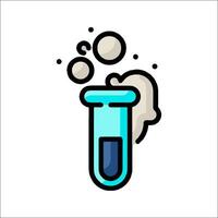 A test tube with bubbles and a liquid inside vector