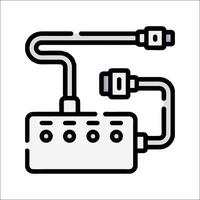 A black and white image of a power strip vector
