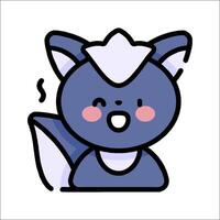 A cartoon fox with a smile on its face vector