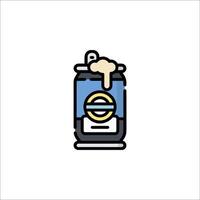 A can of beer with a drink inside vector