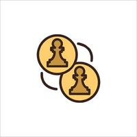 Two chess pieces are on top of each other vector