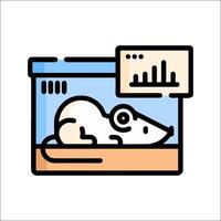 Mouse in a cage with a graph on the screen vector