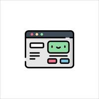 A computer screen with a smiley face on it vector