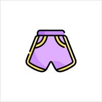 A purple shorts icon on a white background vector