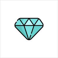 A diamond icon in a line style vector