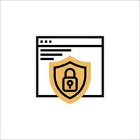 A web page with a padlock icon vector
