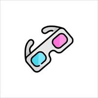 3d glasses icon on white background vector