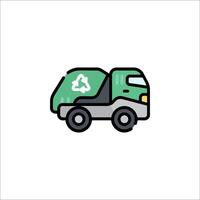 A garbage truck icon on a white background vector