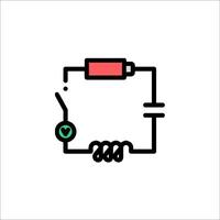 A circuit board with a red heart on it vector