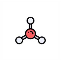 An icon of a molecule with two red balls vector