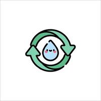 A water drop in a recycling symbol vector