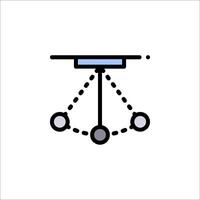 A black and white illustration of a table with three balls on it vector