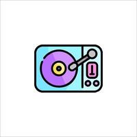 A purple and pink record player icon vector