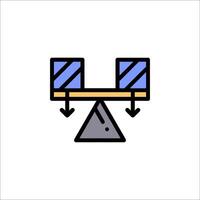 A seesaw with two blocks on it vector
