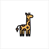 A giraffe is standing in a line on a white background vector