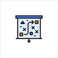 A blue and yellow icon of a board game vector