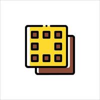 A square box with chocolate inside it vector